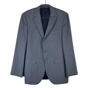 Hugo Boss Men's Blue Gray Two Button Suit Jacket Micro Houndstooth Small READ